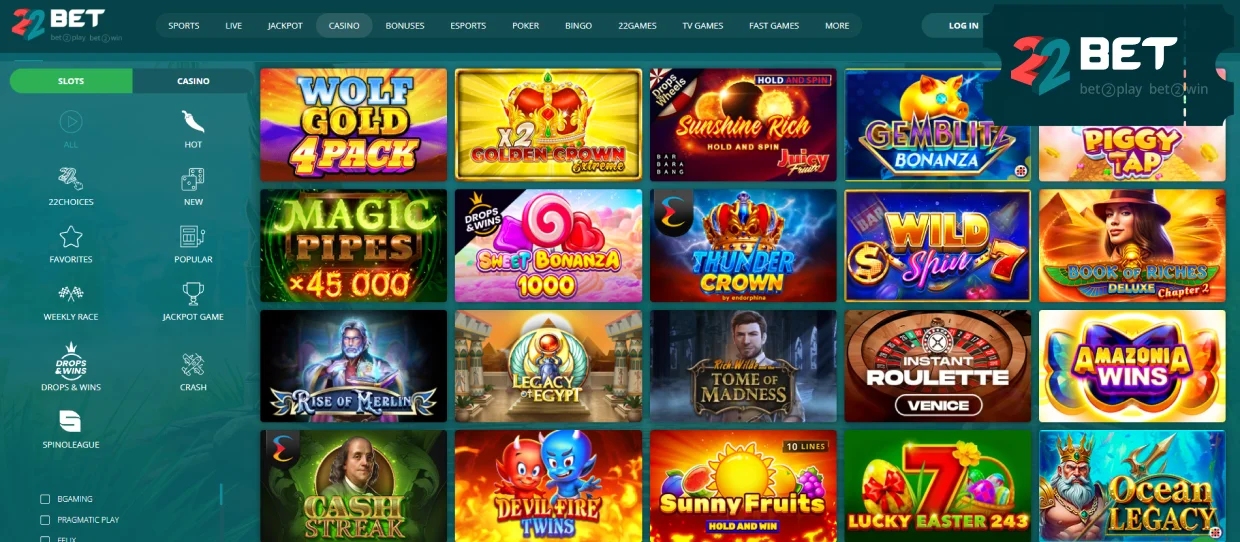 22Bet Online Slots